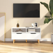 TV ormarić visoki sjaj bijeli 90x40x48,5 cm konstruirano drvo