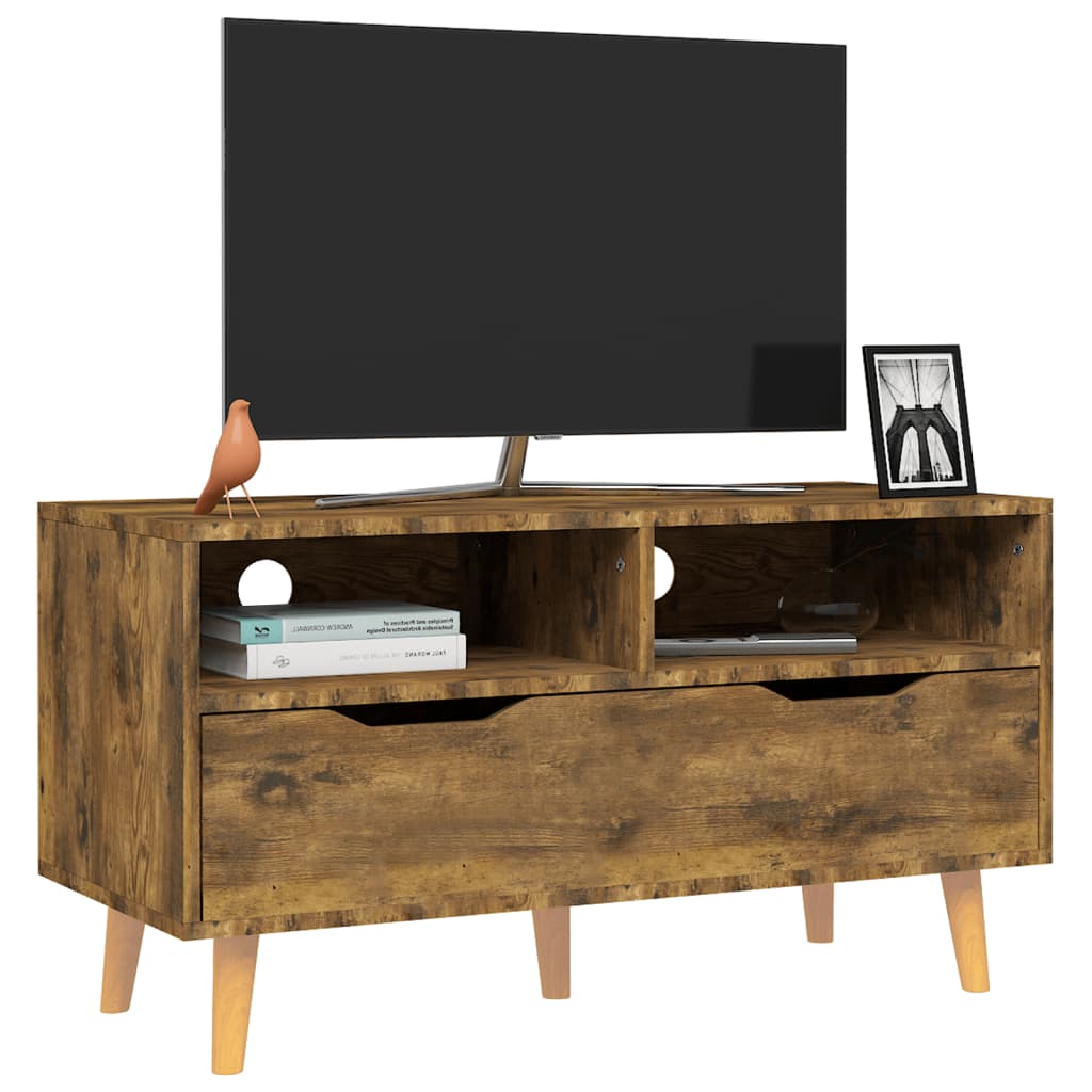 TV ormarić dimljena boja hrasta 90x40x48,5 cm konstruirano drvo