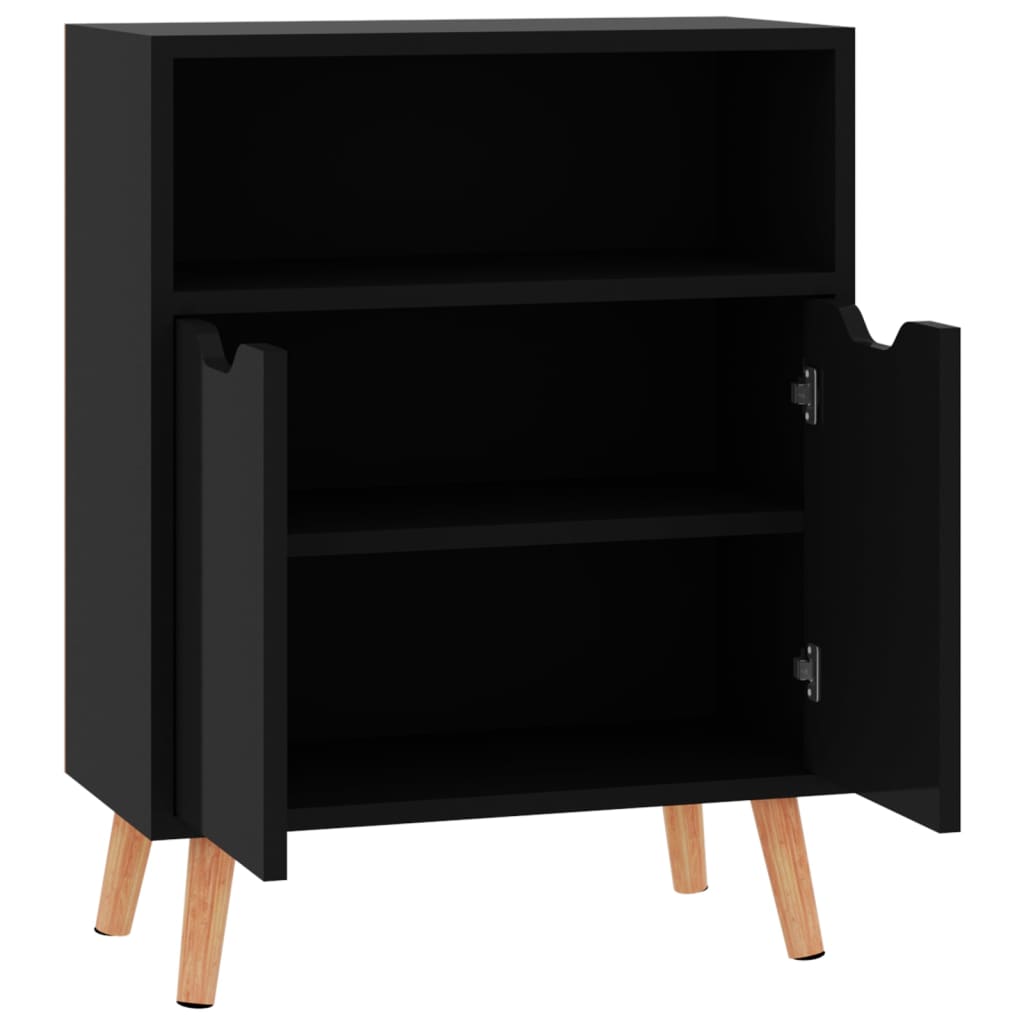 Komoda visoki sjaj crna 60 x 30 x 72 cm od konstruiranog drva