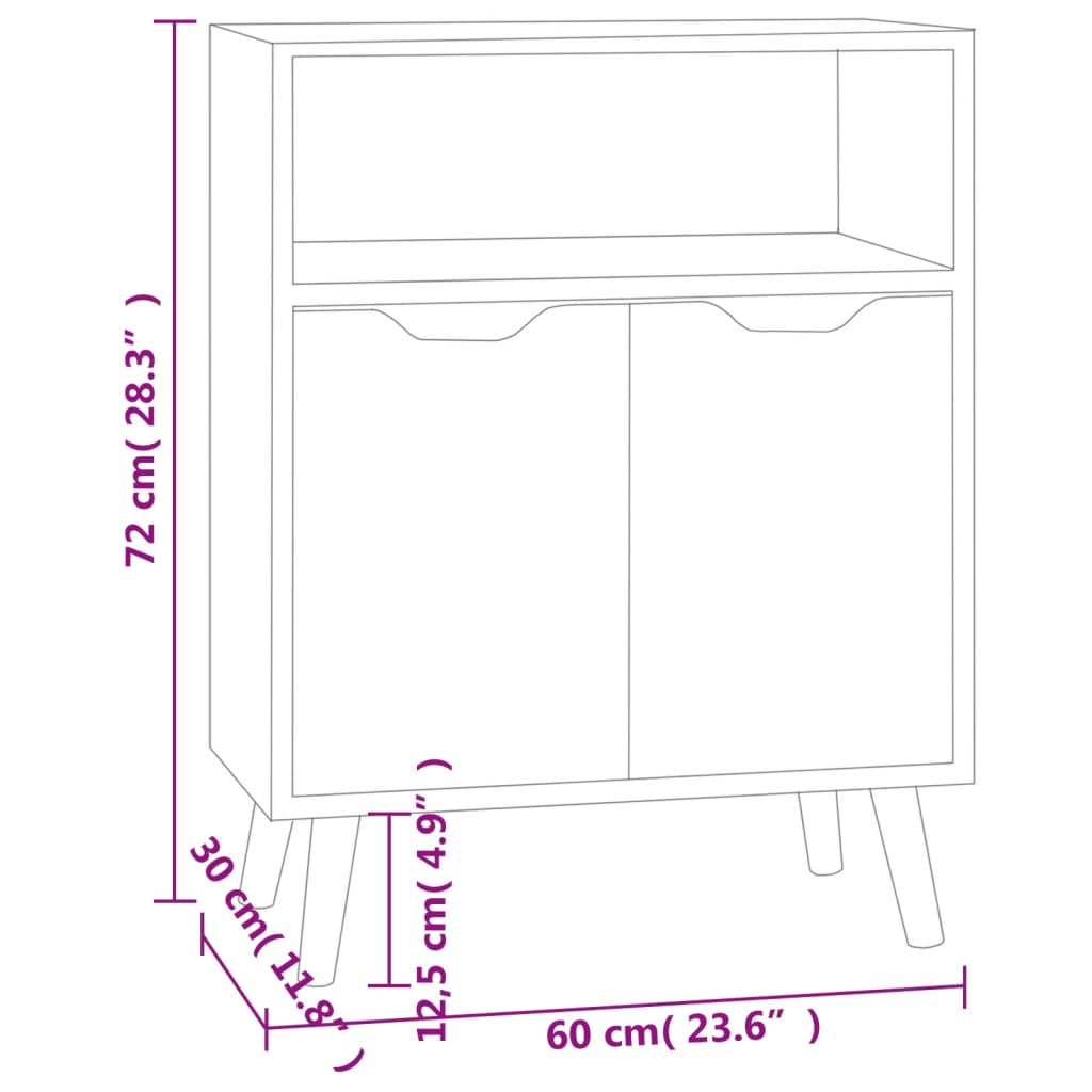 Komoda visoki sjaj crna 60 x 30 x 72 cm od konstruiranog drva