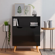 Komoda visoki sjaj crna 60 x 30 x 72 cm od konstruiranog drva