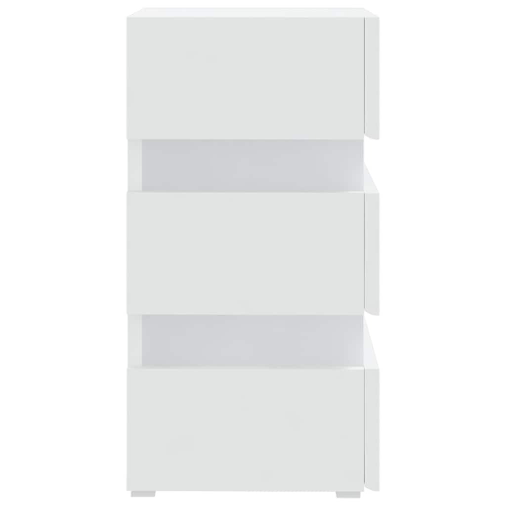 LED noćni ormarić bijeli 45 x 35 x 67 od konstruiranog drva