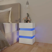 LED noćni ormarić bijeli 45 x 35 x 67 od konstruiranog drva
