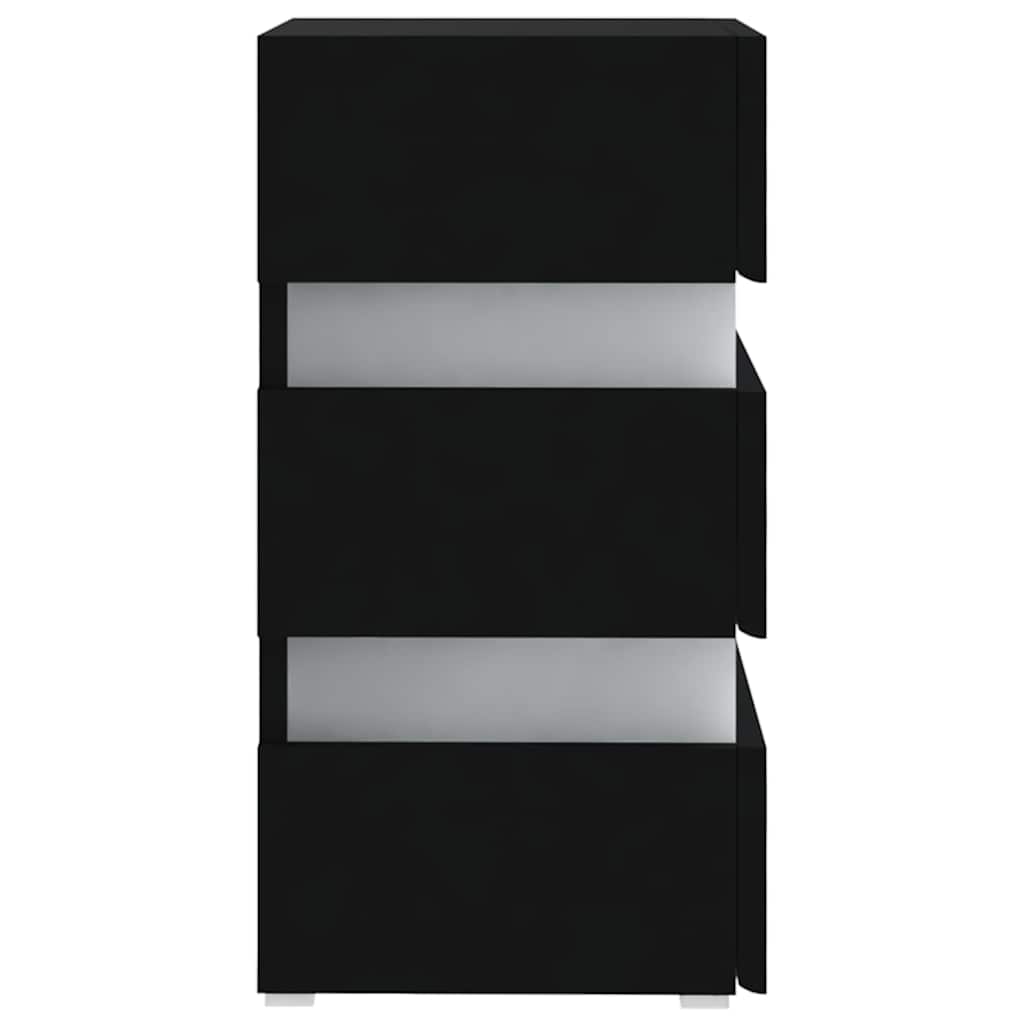 LED noćni ormarić crni 45 x 35 x 67 od konstruiranog drva