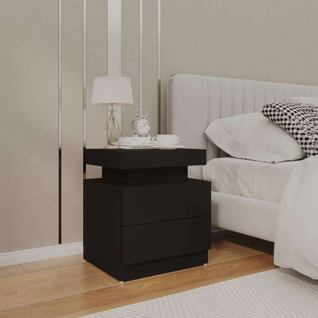Noćni ormarić crni 45 x 35 x 52 cm od konstruiranog drva