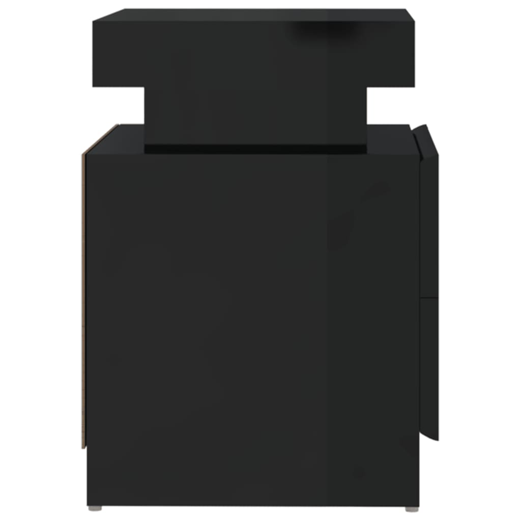 Noćni ormarić visoki sjaj crni 45x35x52 cm konstruirano drvo