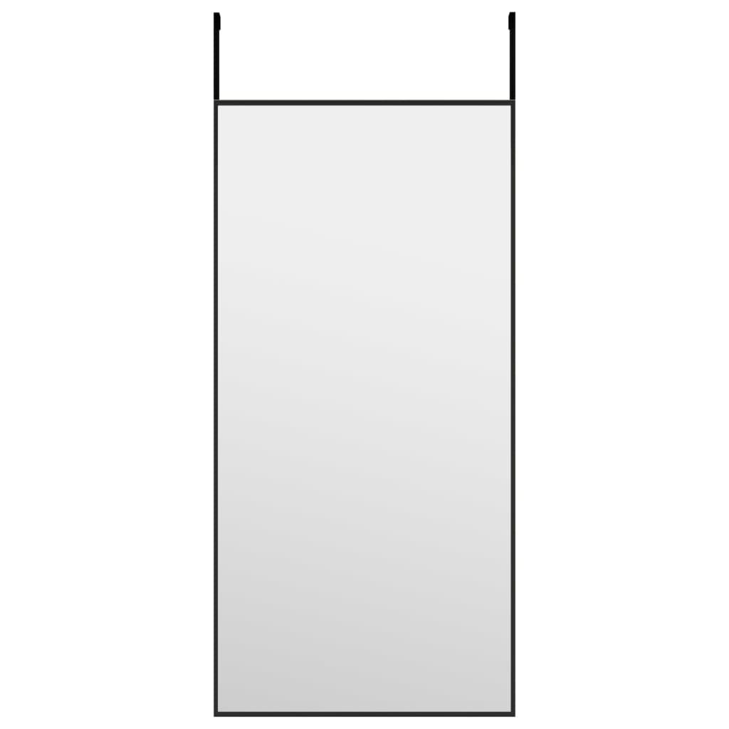 Ogledalo za vrata crno 30 x 60 cm od stakla i aluminija