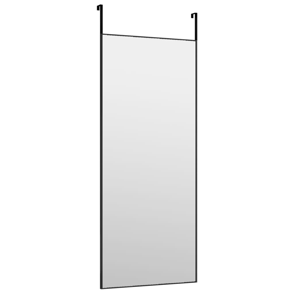 Ogledalo za vrata crno 40 x 100 cm od stakla i aluminija