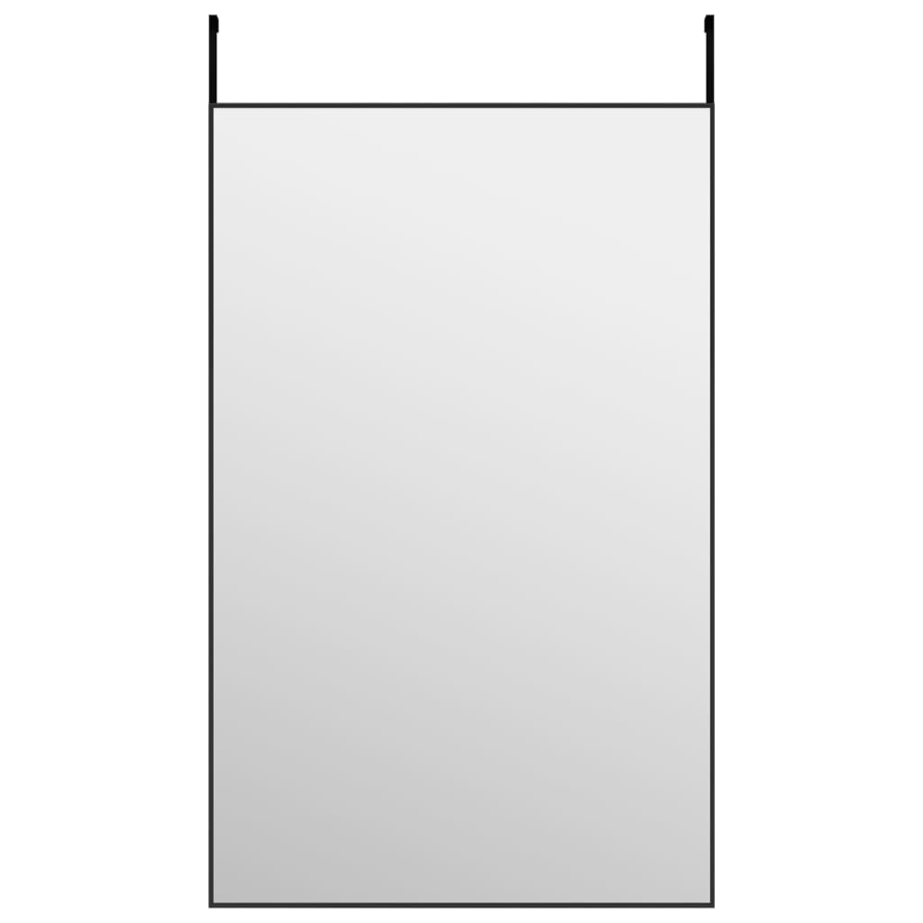 Ogledalo za vrata crno 50 x 80 cm od stakla i aluminija