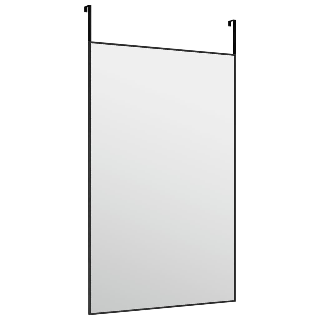 Ogledalo za vrata crno 50 x 80 cm od stakla i aluminija