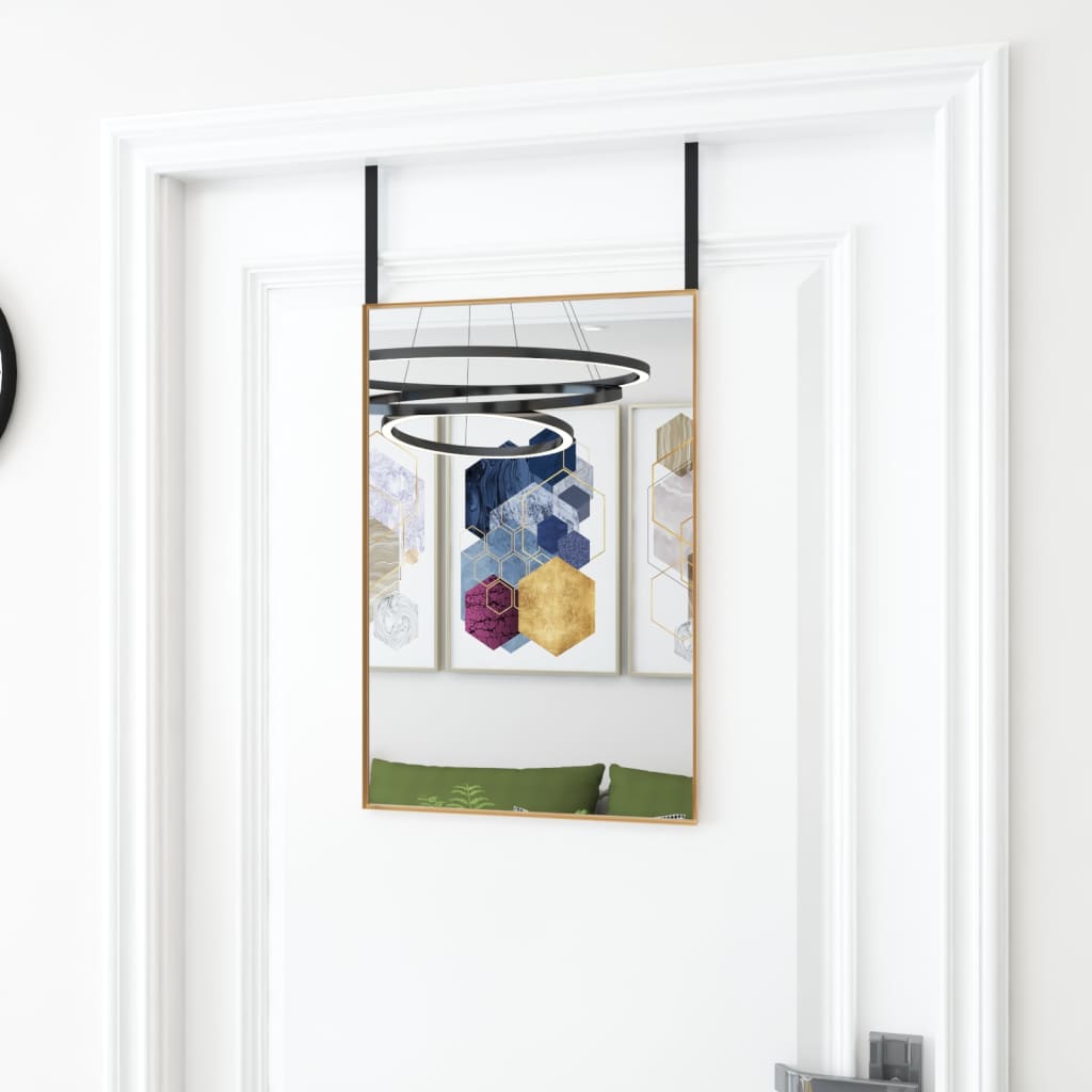 Ogledalo za vrata zlatno 40x60 cm od stakla i aluminija