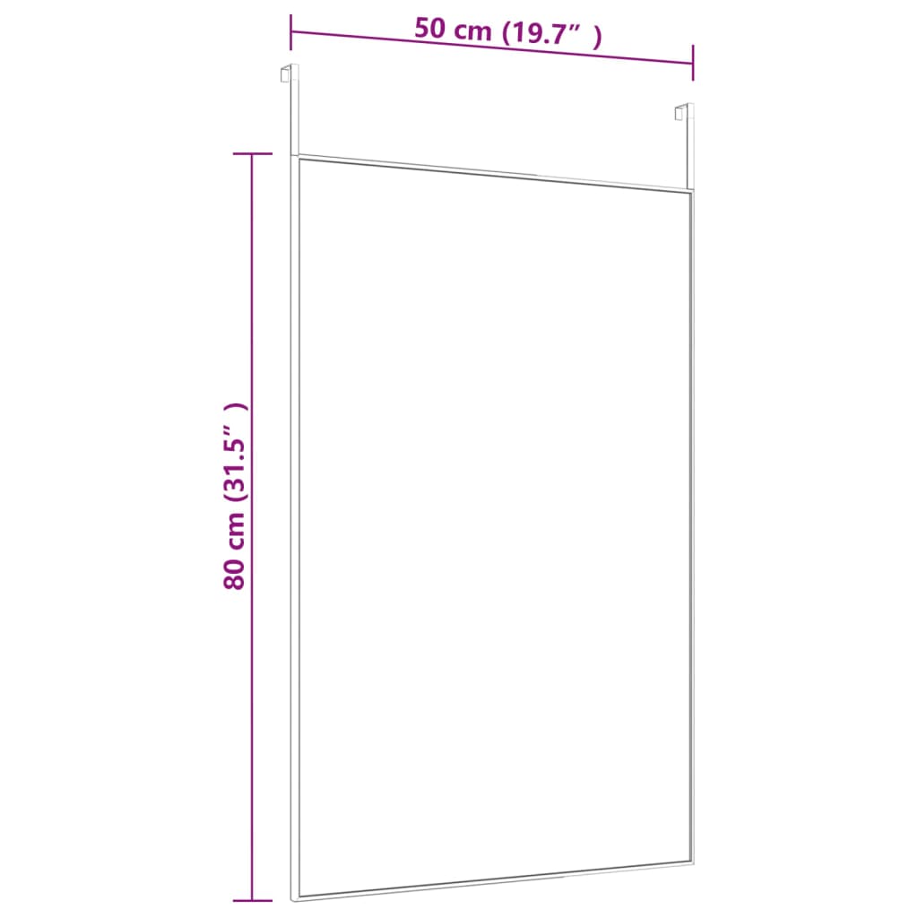 Ogledalo za vrata zlatno 50x80 cm od stakla i aluminija
