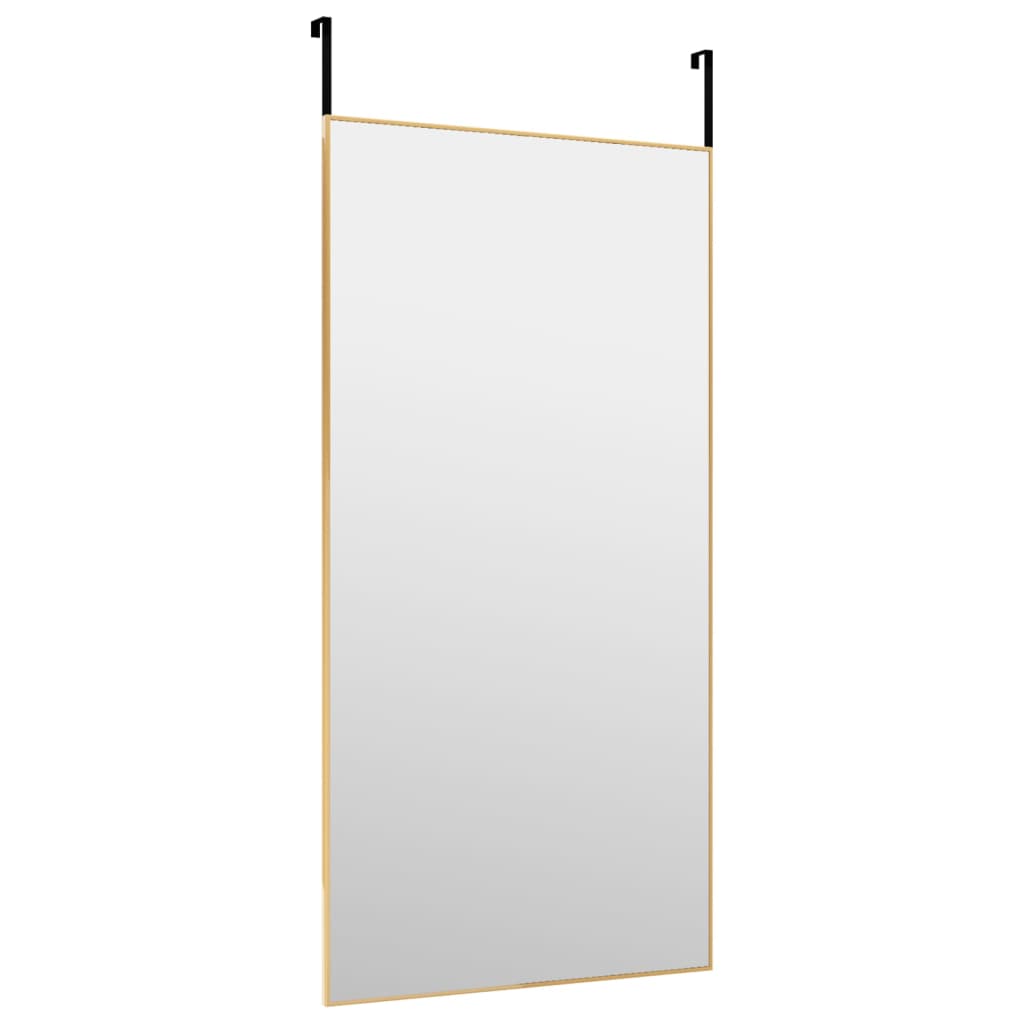 Ogledalo za vrata zlatno 50 x 100 cm od stakla i aluminija