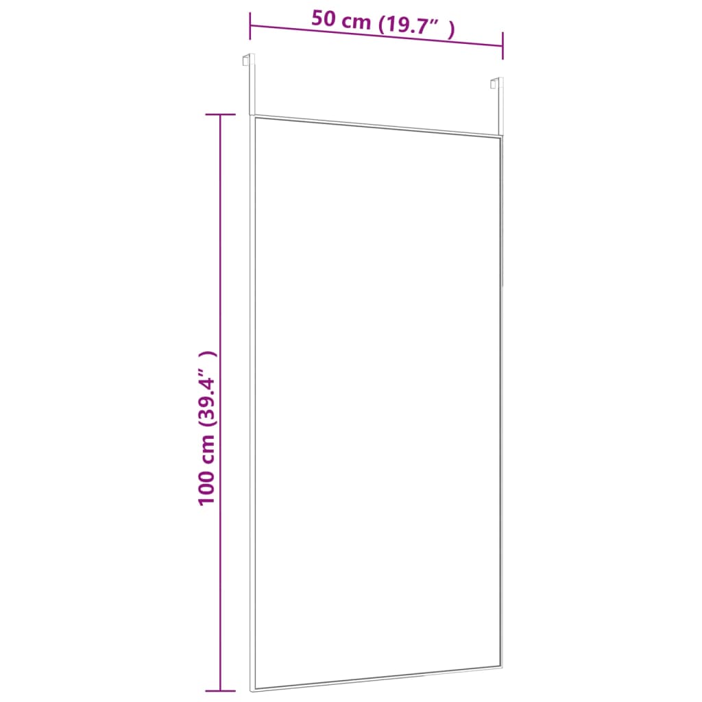 Ogledalo za vrata zlatno 50 x 100 cm od stakla i aluminija