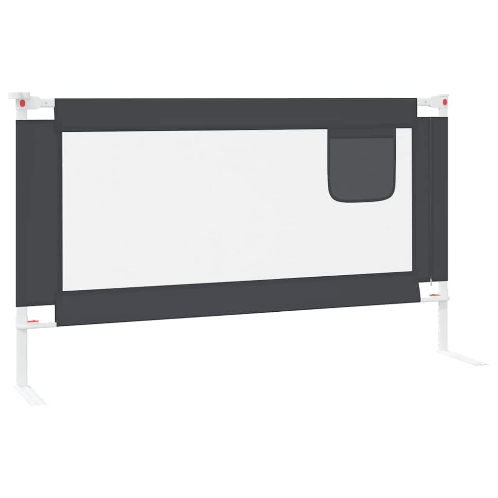 Sigurnosna ograda za dječji krevet tamnosiva 140x25 cm tkanina