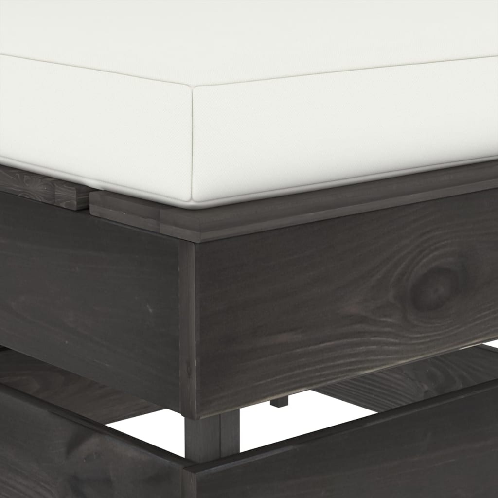 Modularna srednja sofa s jastucima od sivo impregniranog drva