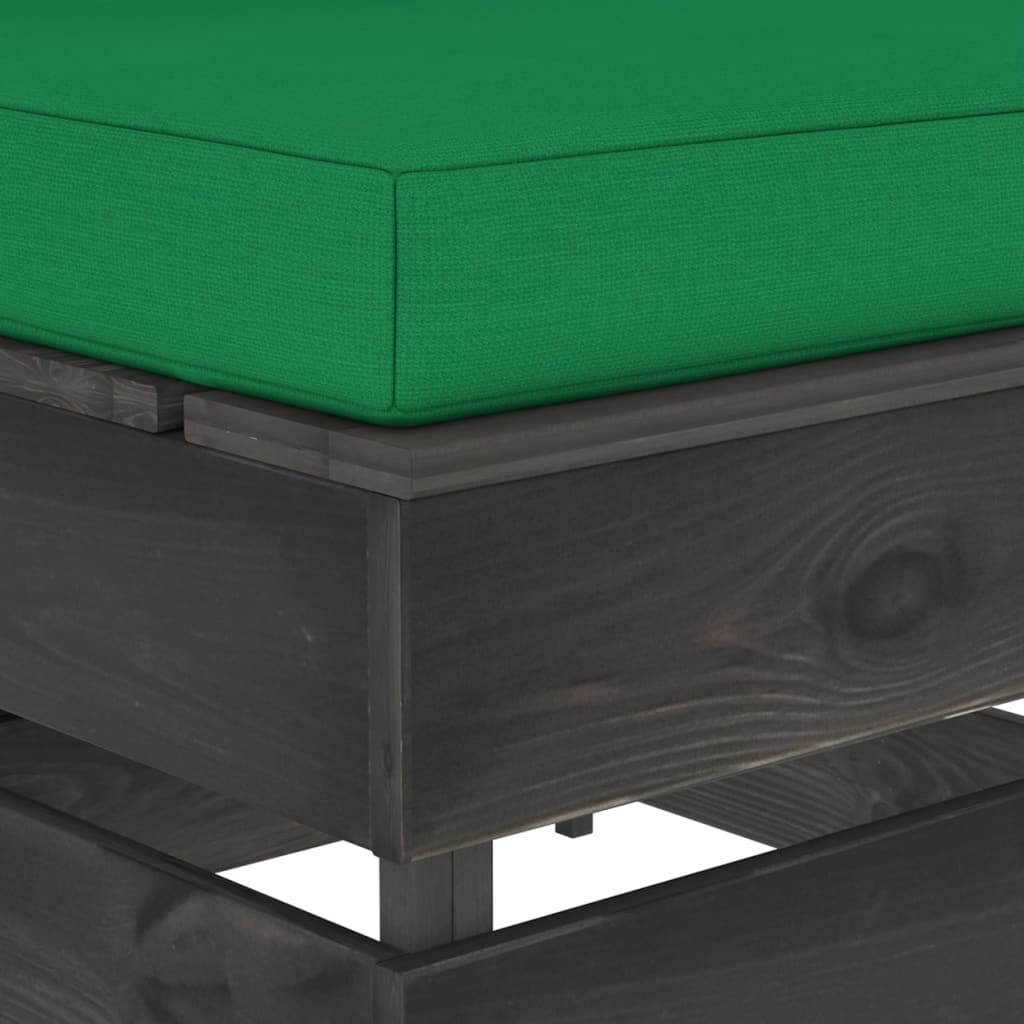 Modularna srednja sofa s jastucima od sivo impregniranog drva
