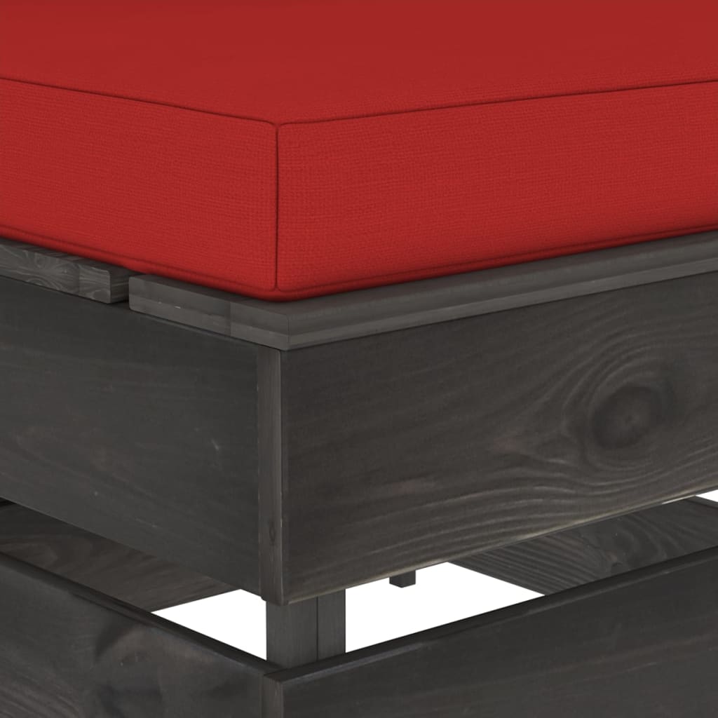 Modularna srednja sofa s jastucima od sivo impregniranog drva