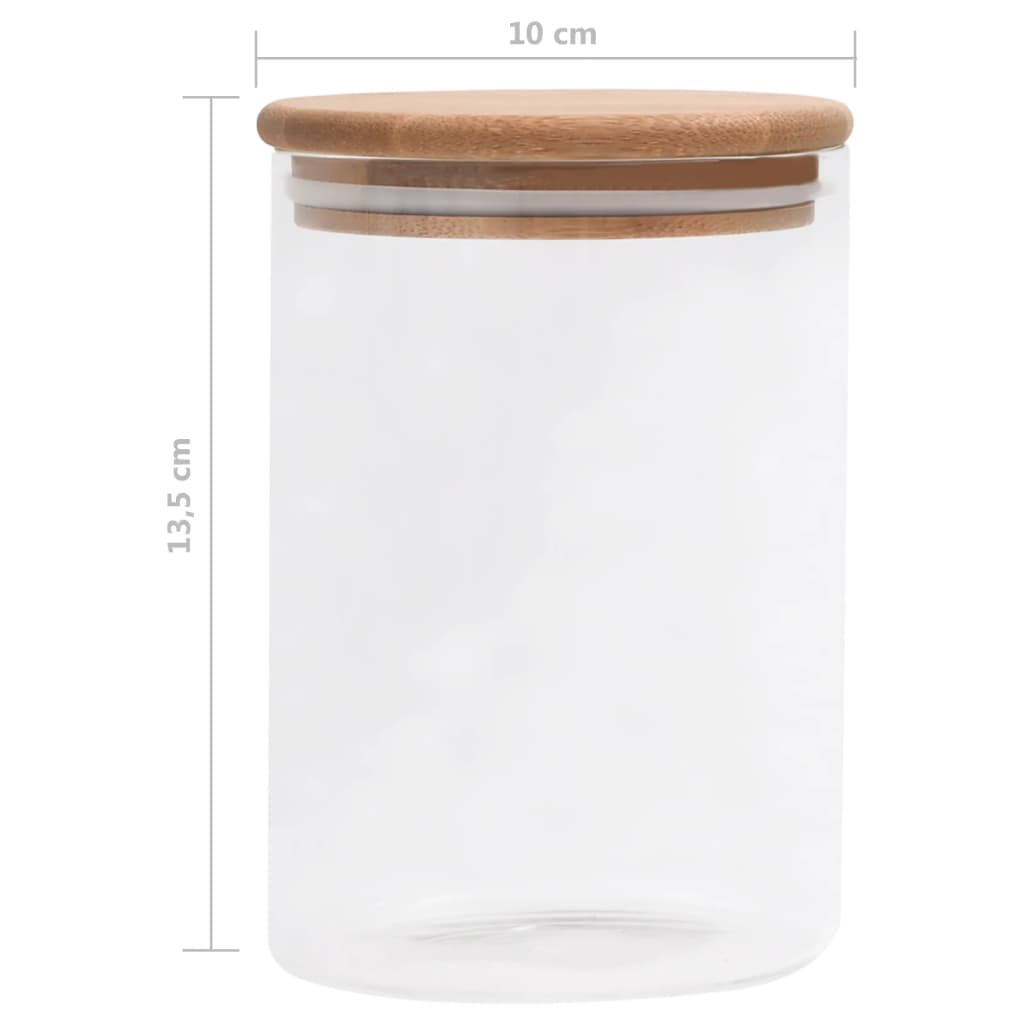 Staklenke za pohranu s poklopcima od bambusa 4 kom 800 ml