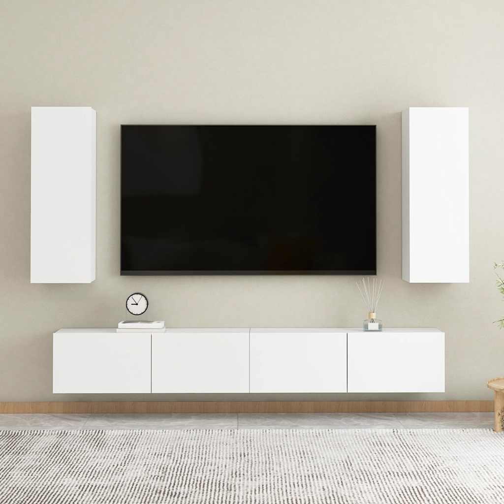 TV ormarić bijeli 30,5 x 30 x 90 cm od konstruiranog drva