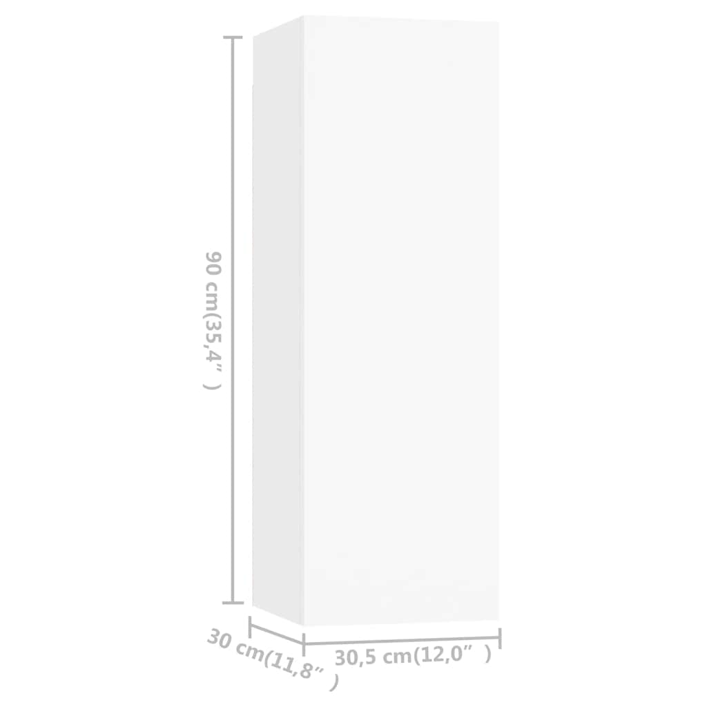 TV ormarići 2 kom bijeli 30,5 x 30 x 90 cm konstruirano drvo