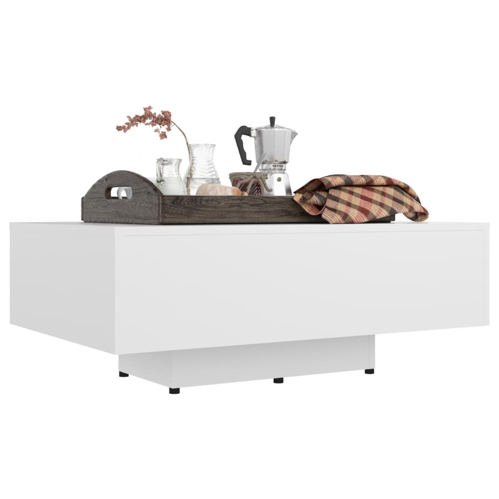 Stolić za kavu bijeli 85 x 55 x 31 cm od konstruiranog drva