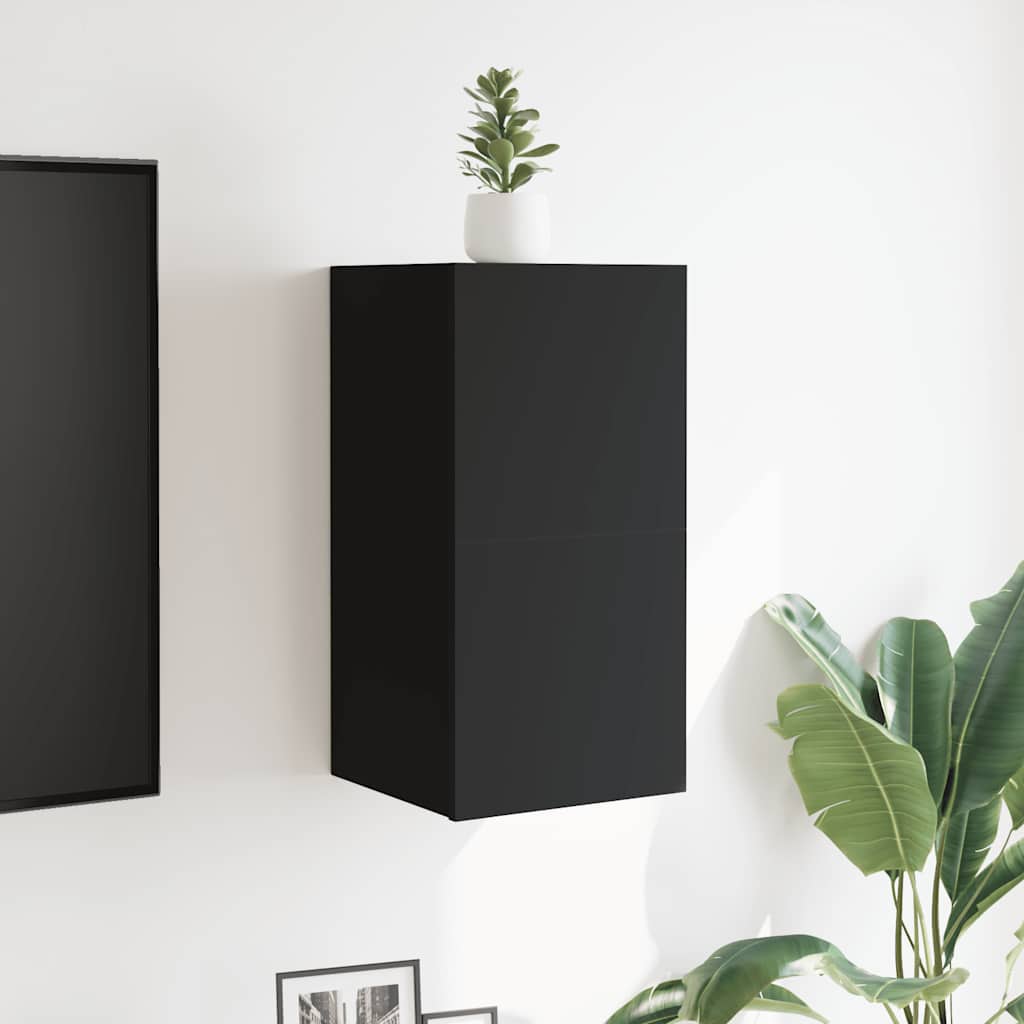 Zidni TV ormarići 2 kom crni 30,5 x 30 x 30 cm