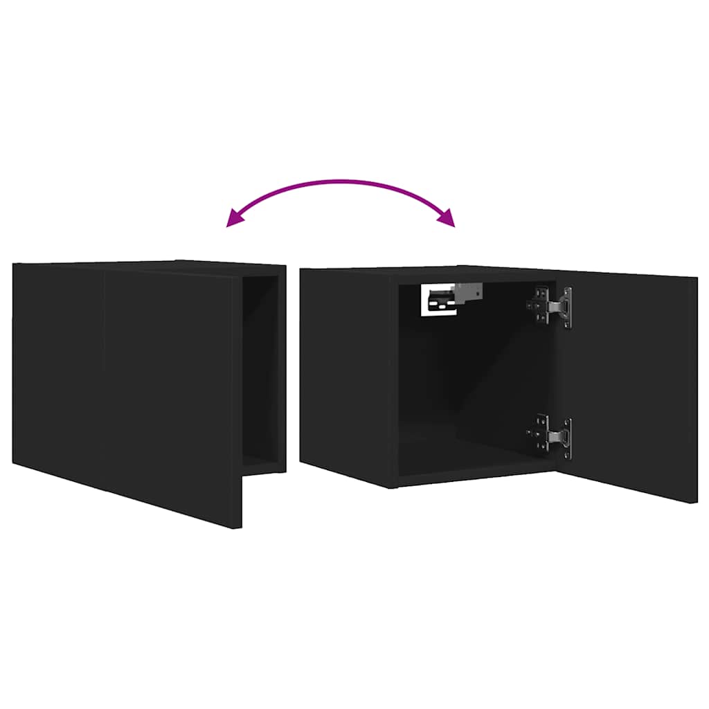 Zidni TV ormarići 2 kom crni 30,5 x 30 x 30 cm