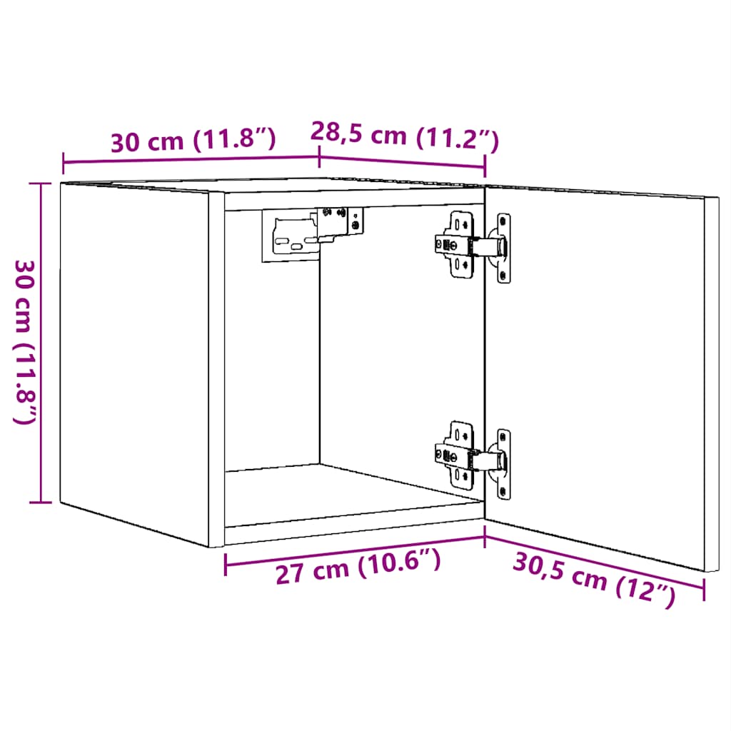 Zidni TV ormarići 2 kom boja hrasta sonome 30,5 x 30 x 30 cm