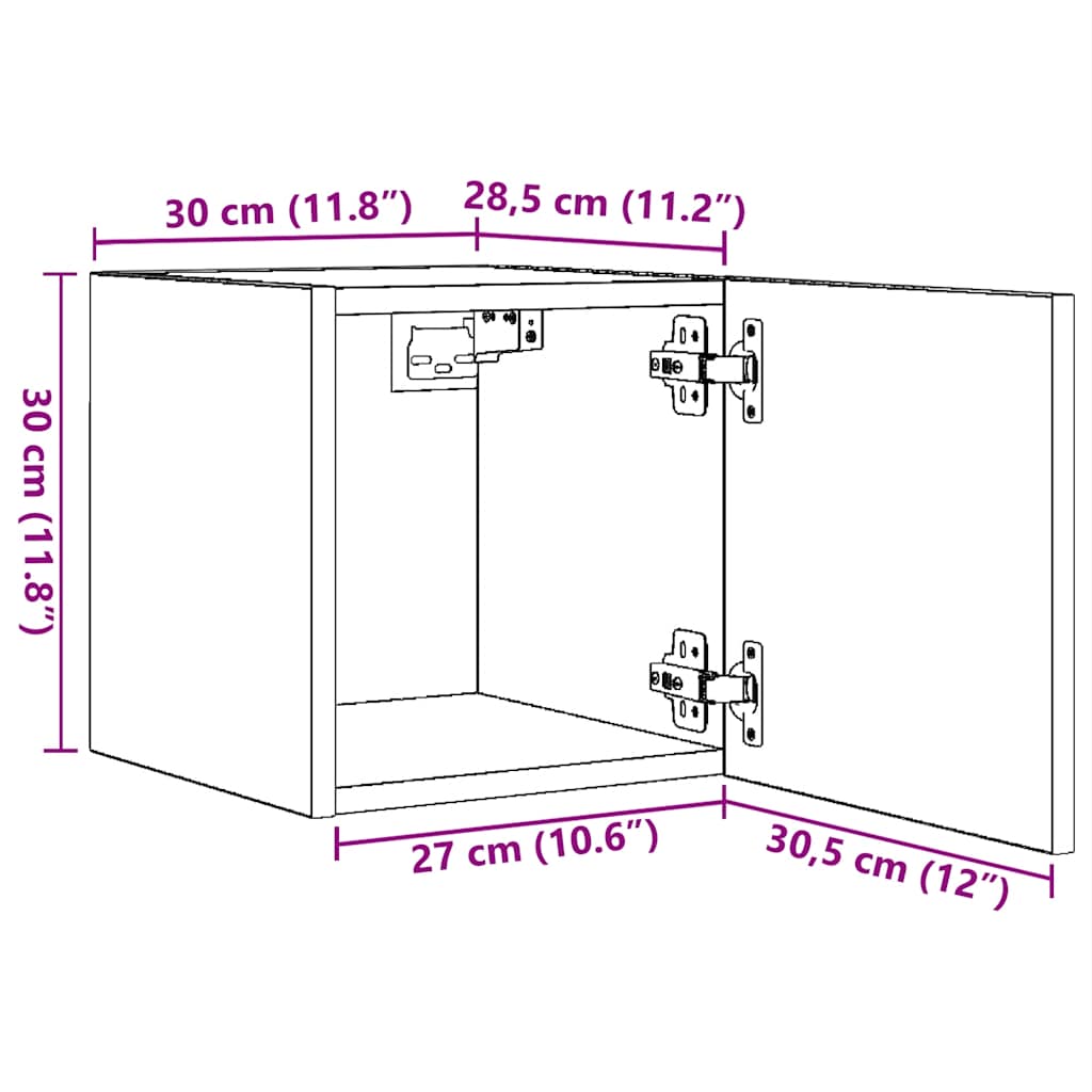 Zidni TV ormarići 4 kom boja hrasta sonome 30,5 x 30 x 30 cm