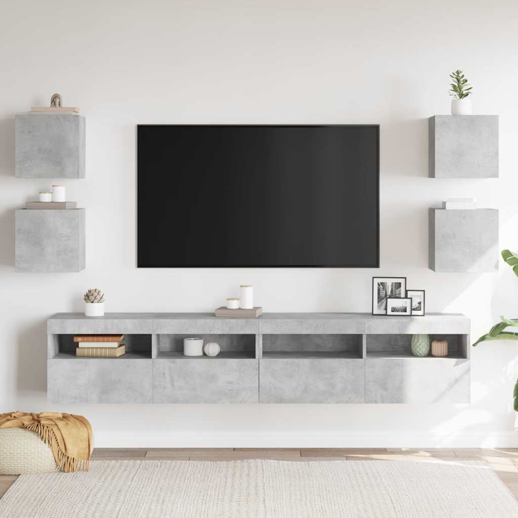 Zidni TV ormarići 4 kom siva boja betona 30,5 x 30 x 30 cm