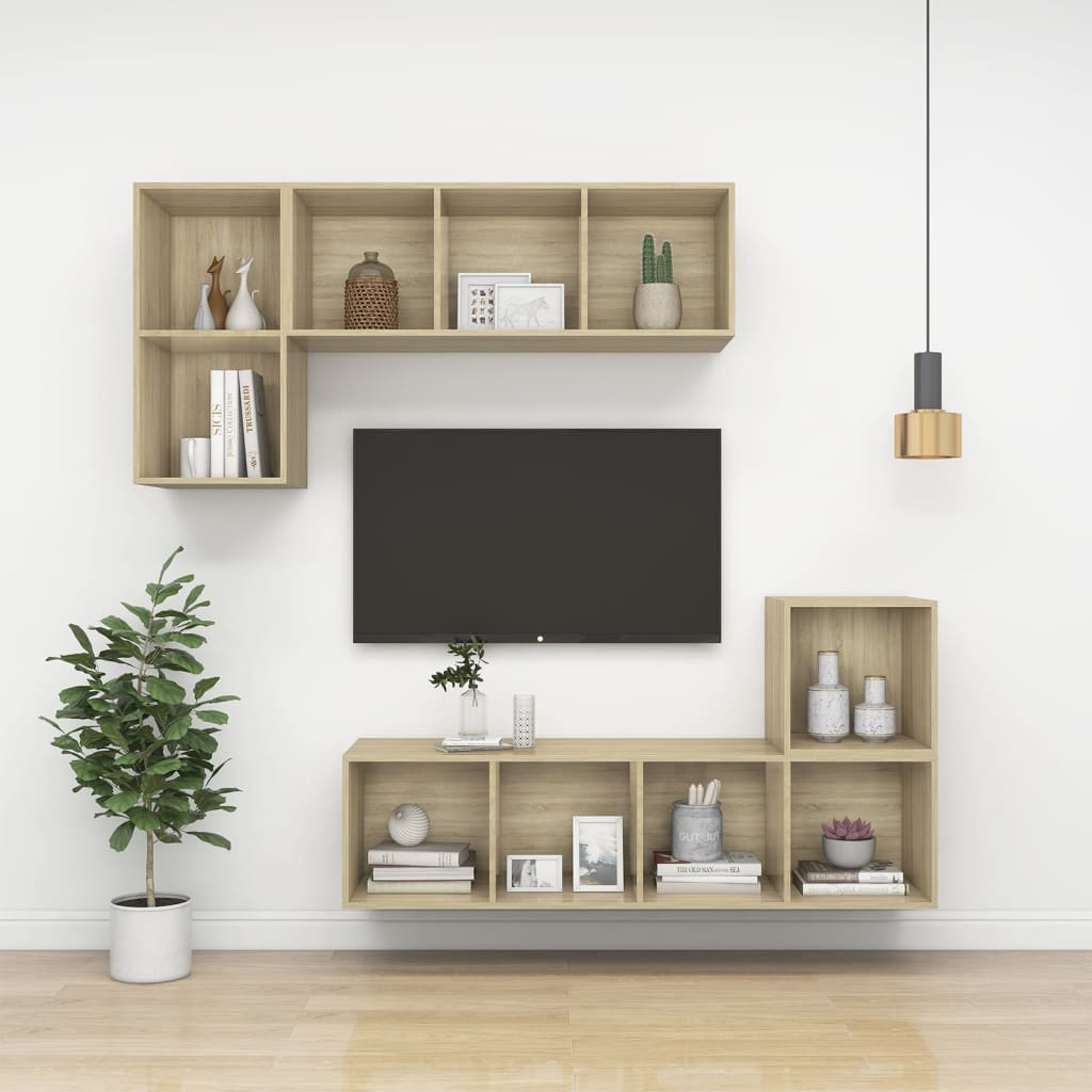 Zidni ormarići 4 kom boja hrasta 37x37x37 cm konstruirano drvo