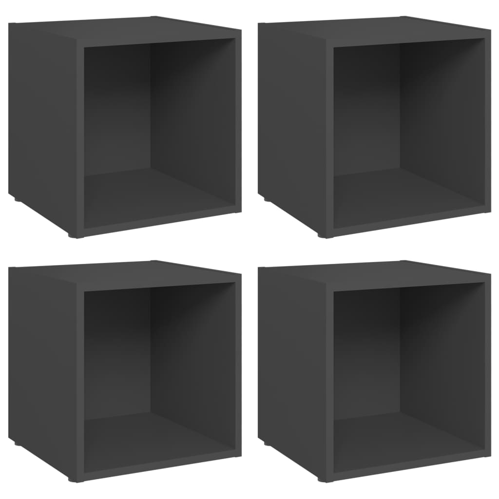 TV ormarići 4 kom sivi 37 x 35 x 37 cm konstruirano drvo