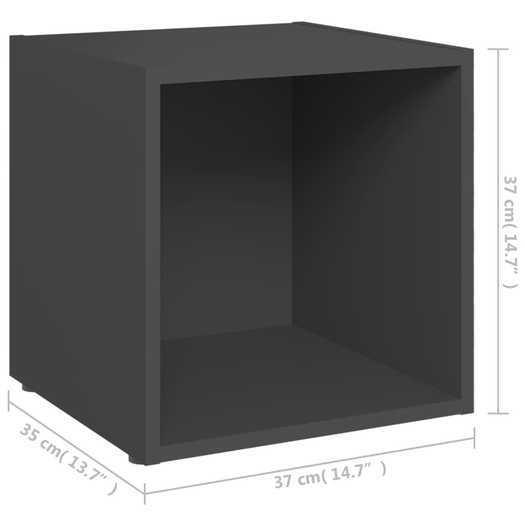 TV ormarići 4 kom sivi 37 x 35 x 37 cm konstruirano drvo