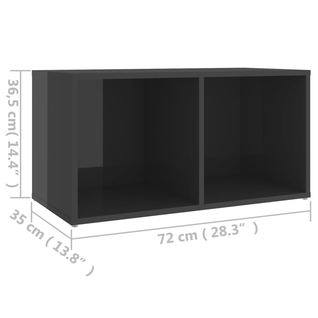 TV ormarić sjajni sivi 72 x 35 x 36,5 cm od konstruiranog drva