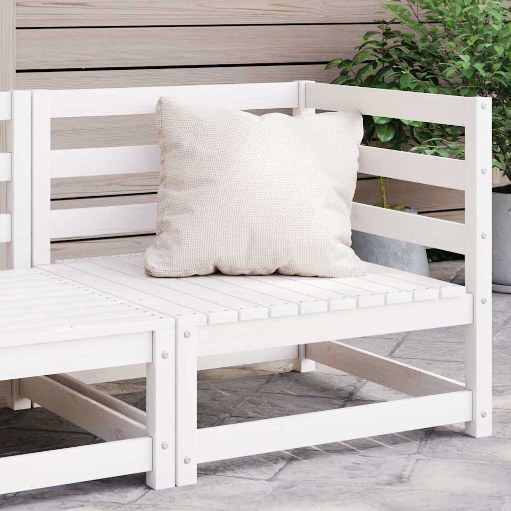 Kutna vrtna sofa bijela od masivne borovine