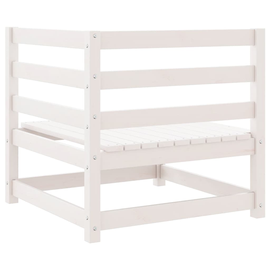 Kutna vrtna sofa bijela od masivne borovine