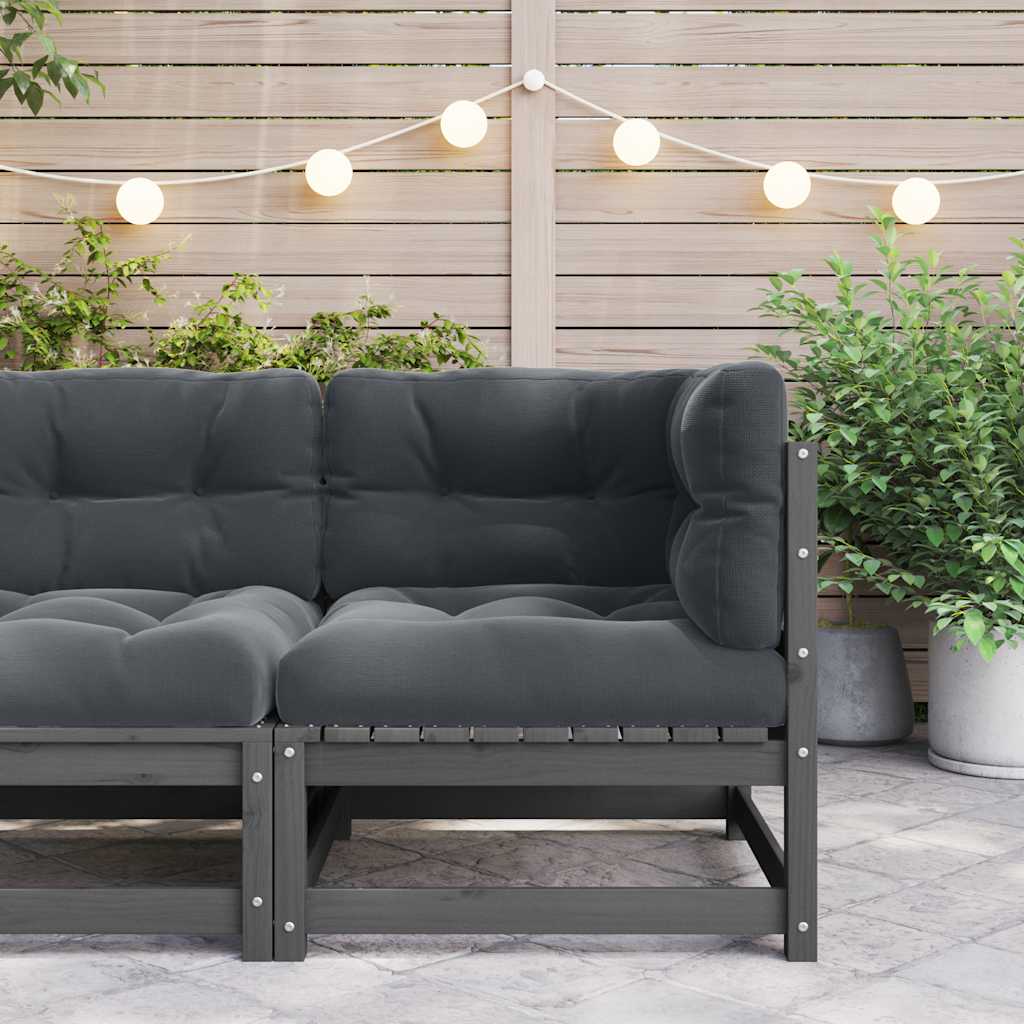 Kutna vrtna sofa s antracit jastucima od masivne borovine