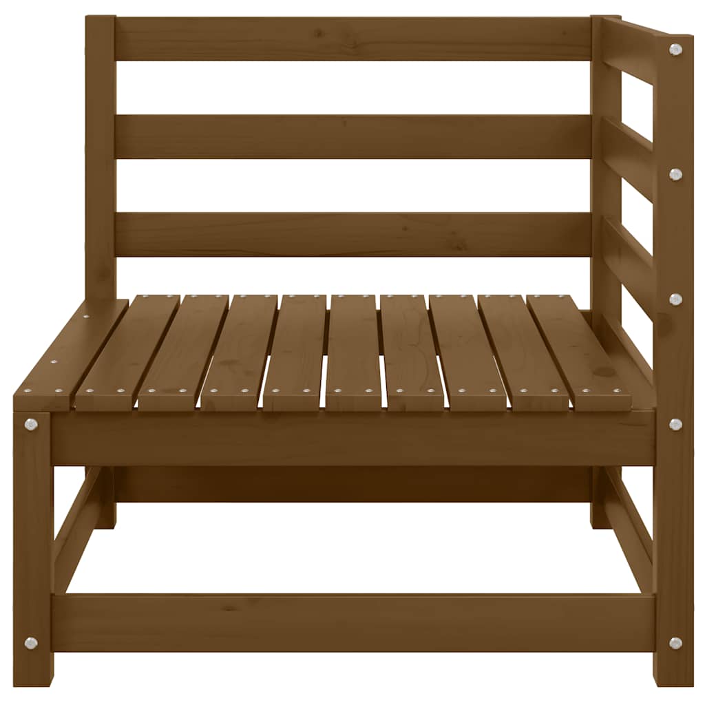 Kutna vrtna sofa s krem jastucima od masivne borovine