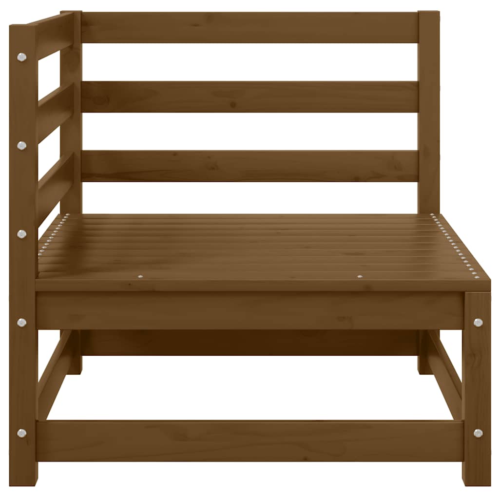 Kutna vrtna sofa s krem jastucima od masivne borovine