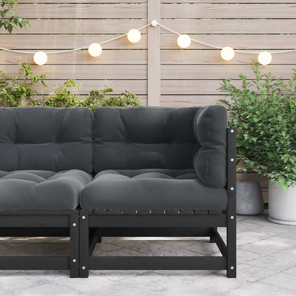 Kutna vrtna sofa s antracit jastucima od masivne borovine