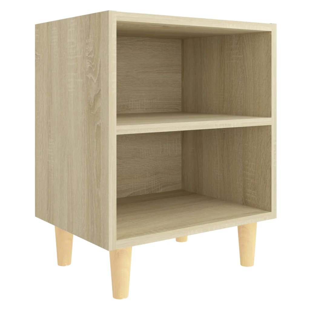Noćni ormarići s drvenim nogama 2 kom boja hrasta 40x30x50 cm