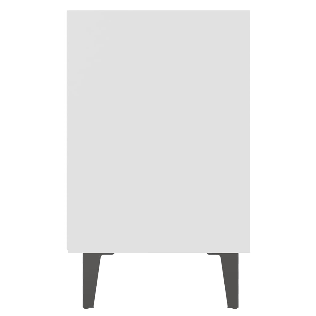 Noćni ormarić s metalnim nogama bijeli 40 x 30 x 50 cm