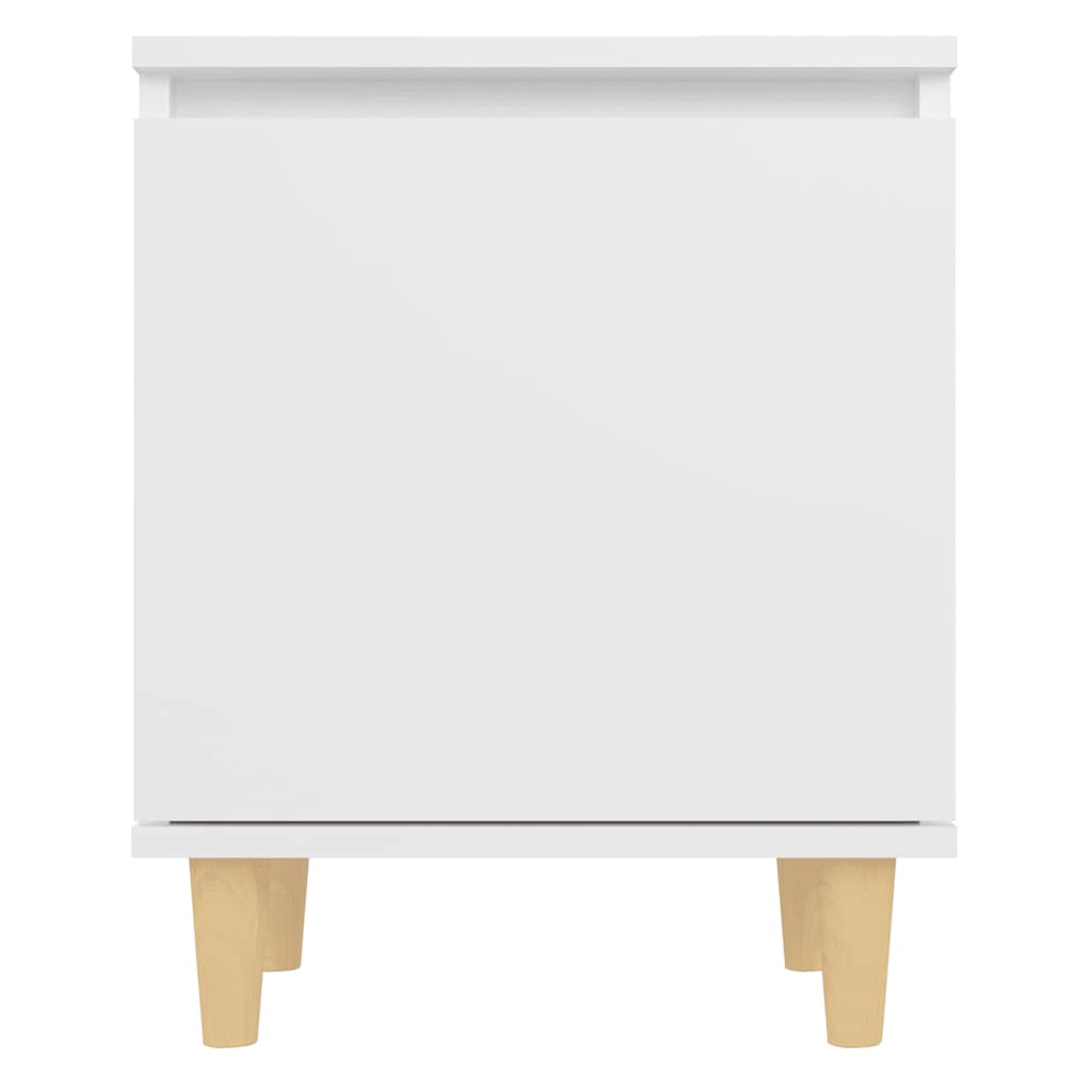 Noćni ormarići s drvenim nogama 2 kom bijeli 40 x 30 x 50 cm