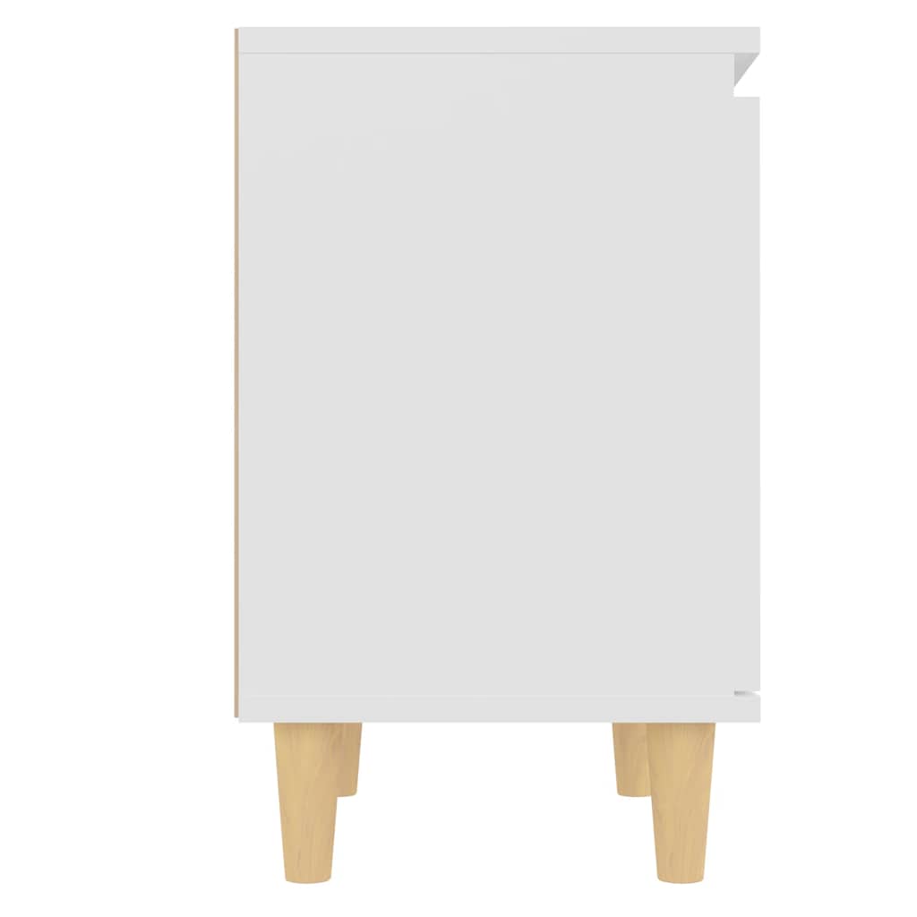 Noćni ormarići s drvenim nogama 2 kom bijeli 40 x 30 x 50 cm
