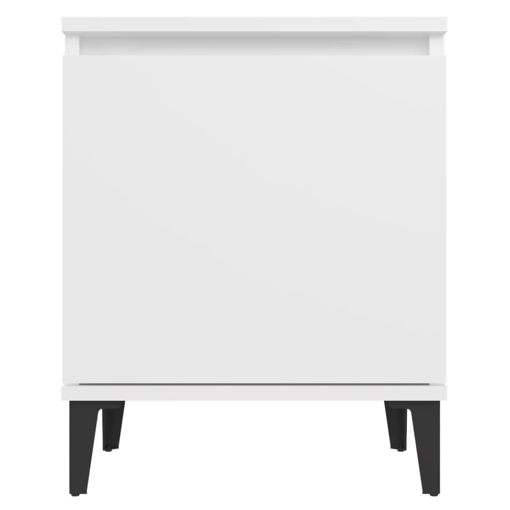 Noćni ormarići s metalnim nogama bijeli 40 x 30 x 50 cm