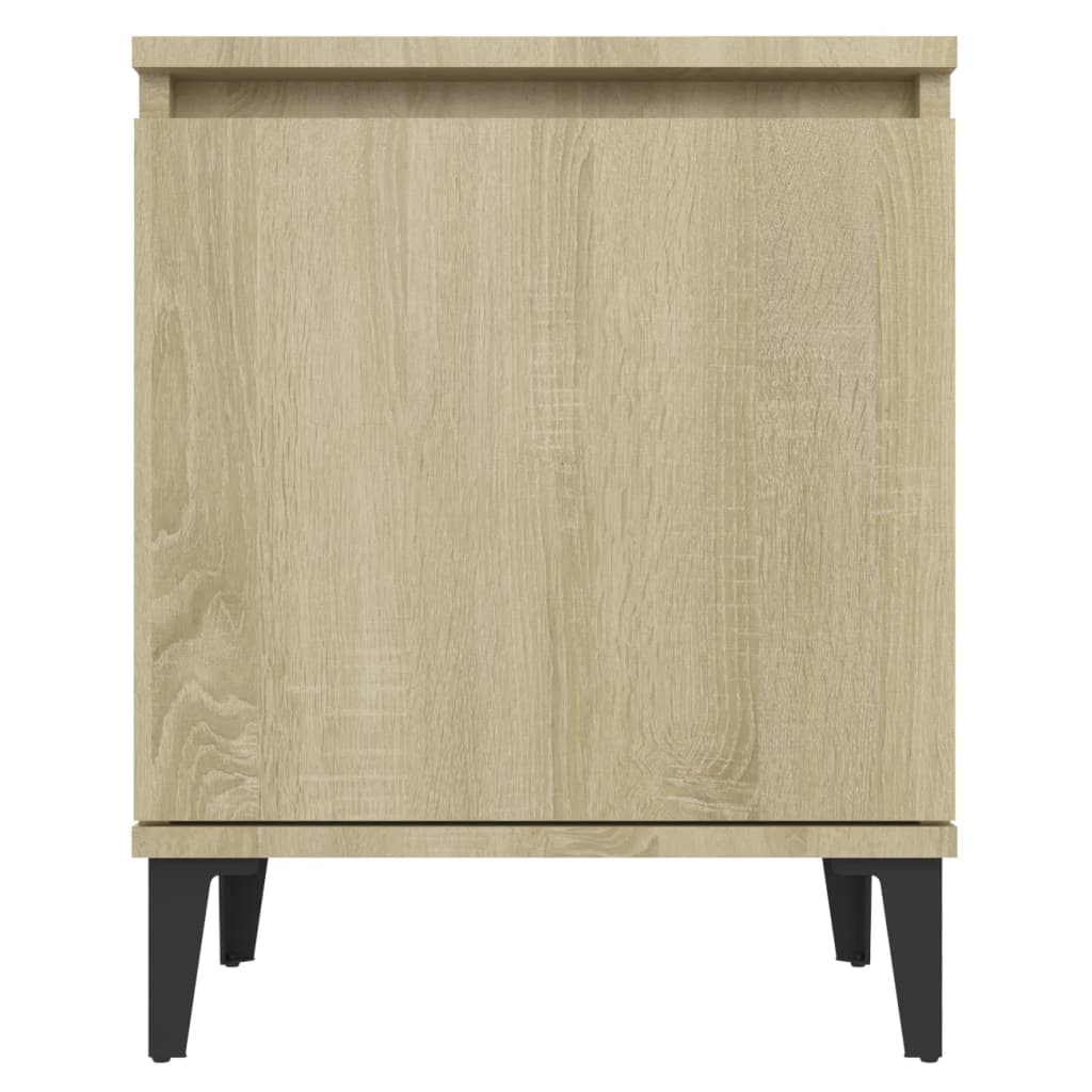 Noćni ormarić s metalnim nogama boja hrasta 40 x 30 x 50 cm