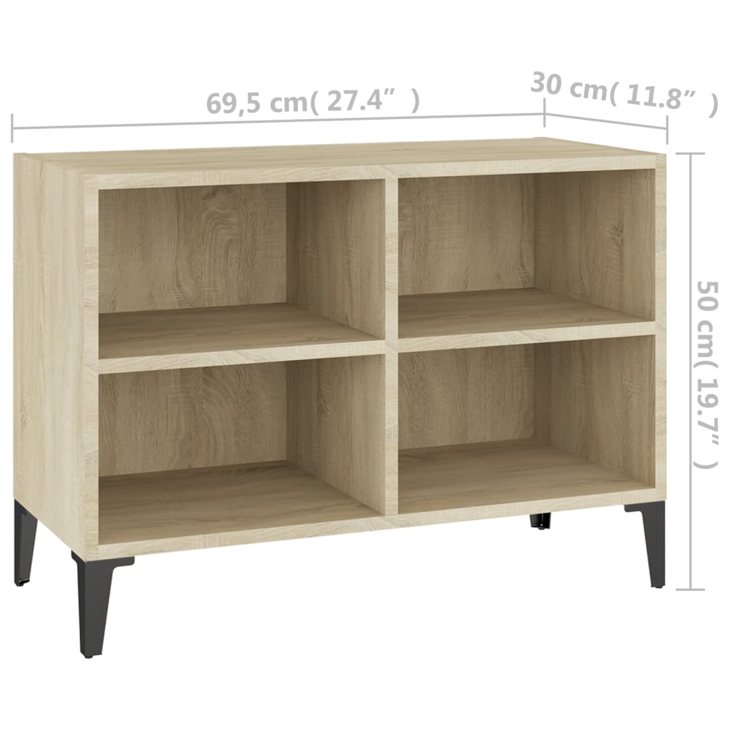 TV ormarić s metalnim nogama boja hrasta sonome 69,5x30x50 cm
