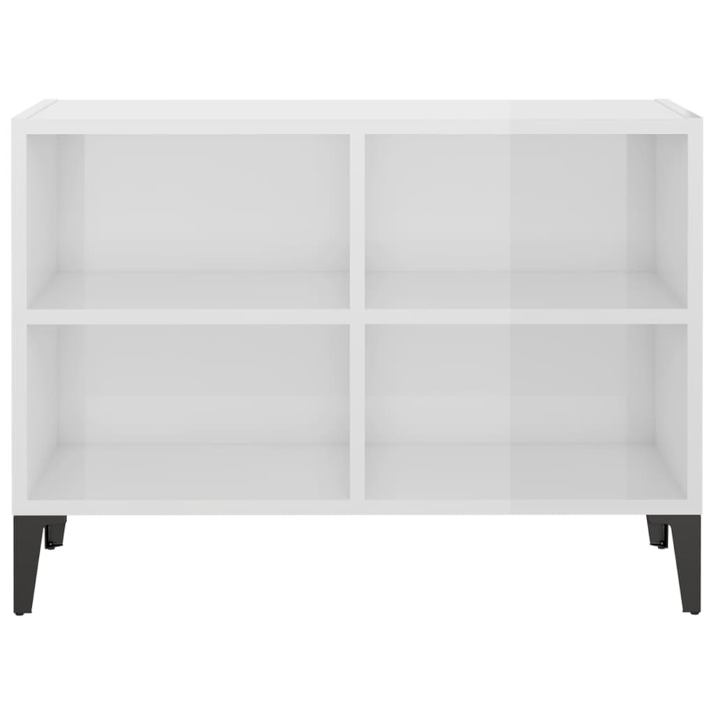 TV ormarić s metalnim nogama sjajni bijeli 69,5 x 30 x 50 cm
