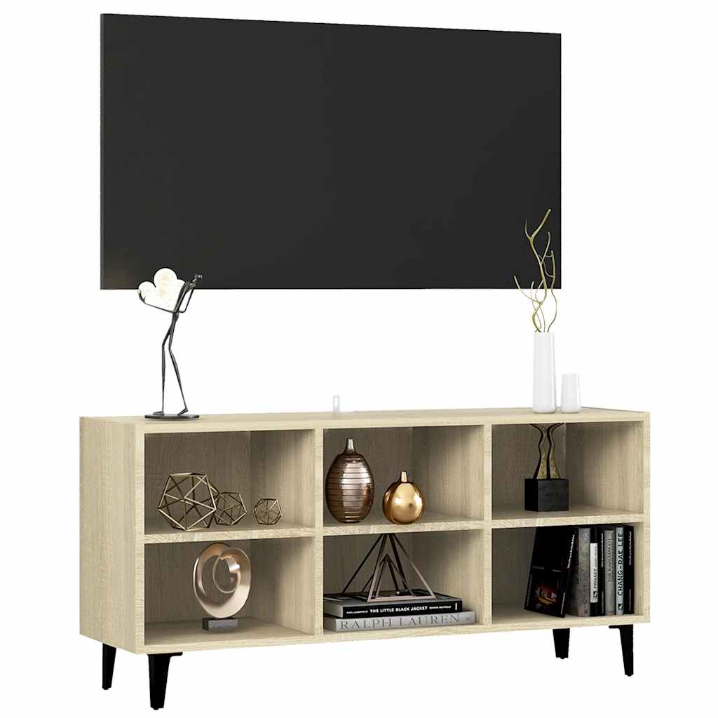 TV ormarić s metalnim nogama boja hrasta sonome 103,5x30x50 cm